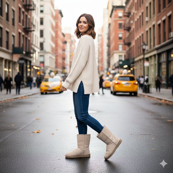 UGG CLASSIC ULTRA SHORT BOOTS Suede Sheepskin Lighter Color Sz 11 Works with 10 - Picture 1 of 16